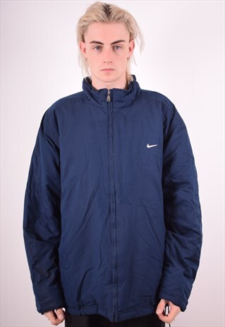 NIKE MENS VINTAGE PADDED JACKET XXL NAVY BLUE 90S