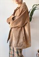 VINTAGE 90'S CAMEL BROWN FAUX SUEDE COWBOY JACKET