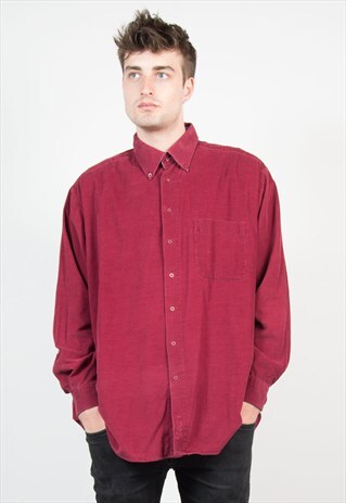 VINTAGE MAROON CORDUROY CORD SHIRT