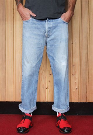 VINTAGE BLUE LEVI'S 501 PAINT JEANS