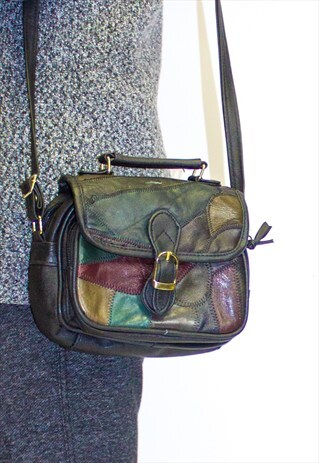 VINTAGE 90'S FAUX LEATHER PATCHWORK BAG