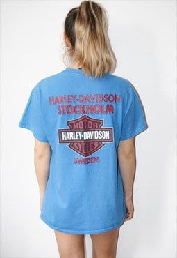Vintage Y2K Harley Davidson Spell Out Logo Graphic T-Shirt