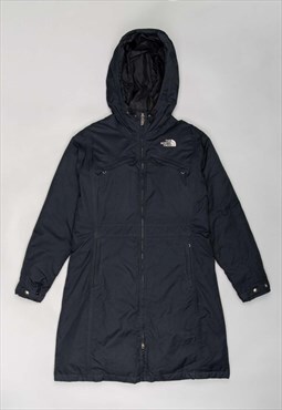 The north face black quilted regular fit long sleeved coat