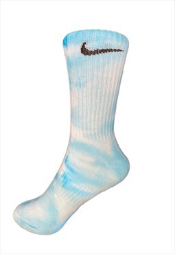Hand Dyed Nike Sock - Turquoise 1 pair 