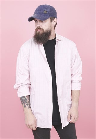 VINTAGE POLO RALPH LAUREN PINK CHECK SHIRT /R8044