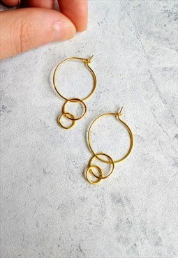 Minimalist Linked Golden Hoop Earrings