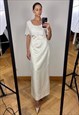 Simple wedding dress with embroidery, Bridal Dress