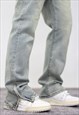 BLUE WASHED CARGO DENIM JEANS PANTS TROUSERS 