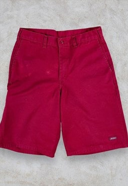 Vintage Dickies Shorts Red Cargo Workwear Chino W32
