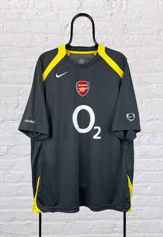 VINTAGE ARSENAL NIKE TOTAL 90 FOOTBALL SHIRT TRAINING GREY