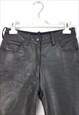 BLACK LEATHER TROUSERS PANTS FROM 80'S