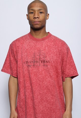 VINTAGE DIADORA DIADORA BIG LOGO T-SHIRT RED