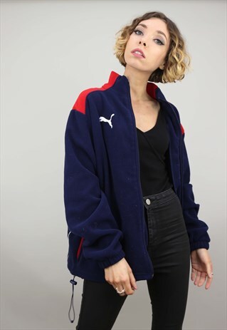 VINTAGE 90S OVERSIZED PUMA ZIP UP FLEECE