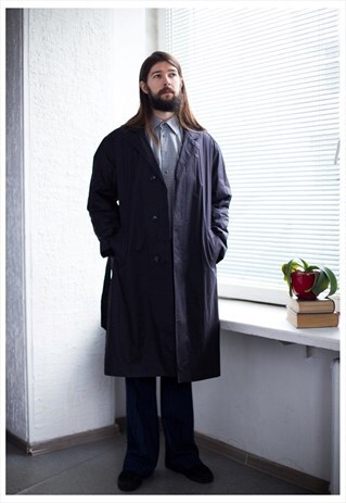 VINTAGE 80'S BLACK BELTED COAT