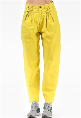 TAPERED PANTS FLUORESCENT HIGH WAISTED