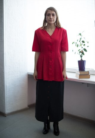 VINTAGE 80'S RED LONG FIT TOP