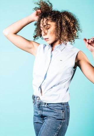 VINTAGE LACOSTE SHIRT IN BLUE WITH EMBROIDERY LOGO