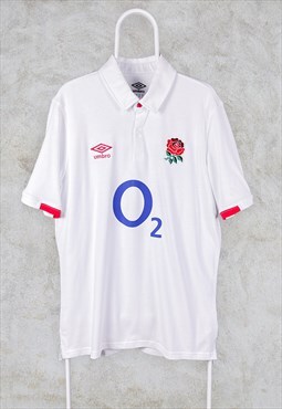 England Rugby Shirt Polo Jersey White Home XL