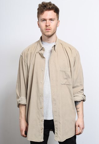 VINTAGE CORDUROY CORD SHIRT BEIGE