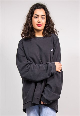 VINTAGE 90'S ADIDAS BLACK SWEATER JUMPER