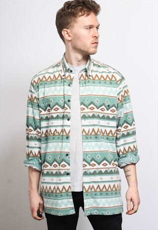 VINTAGE AZTEC PATTERNED SHIRT