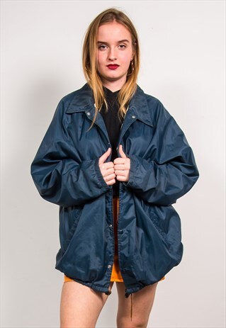VINTAGE 90'S NAVY BLUE USA COACH JACKET