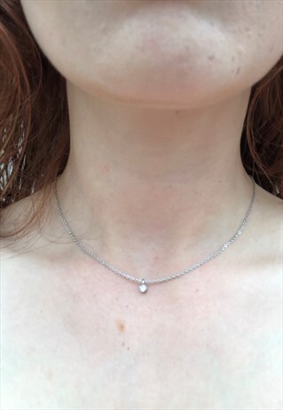 VINTAGE 90S Y2K DIAMANTE RHINESTONE PENDANT CHOKER NECKLACE