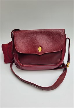 Vintage Burgundy Leather Shoulder / Crossbody Bag