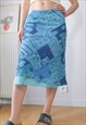 VINTAGE Y2K BLUE MIDI SKIRT
