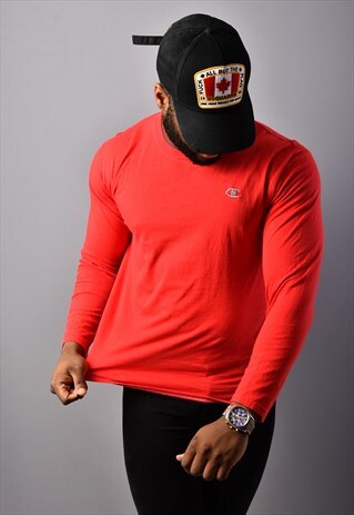 RED CHAMPION LONG SLEEVE T-SHIRT BT2999