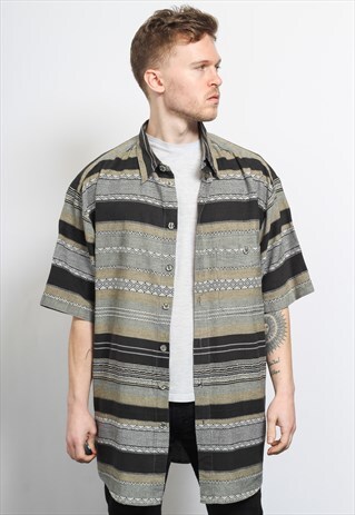 VINTAGE AZTEC PATTERNED SHIRT