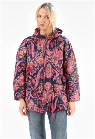 RETRO SKI JACKET FLORAL PUFFER JACKET