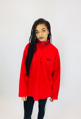TOMMY HILFIGER RED SPELL OUT FLEECE