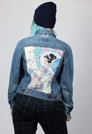 SNOW WHITE REWORKED VINTAGE LEVIS DENIM JACKET