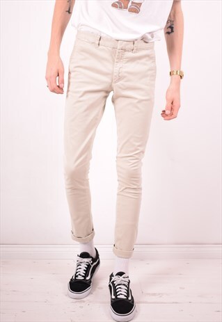 POLO RALPH LAUREN MENS VINTAGE TROUSERS W30 L30 BEIGE 90S