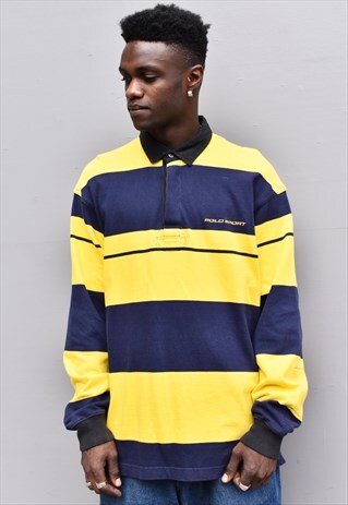 VINTAGE 90S POLO SPORT RALPH LAUREN STRIPE POLO TOP