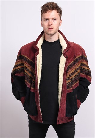VINTAGE AZTEC INCA FESTIVAL FLEECE JACKET