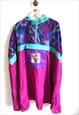 Vintage Poncho Raincoat Sports Jacket Track Top Hood Parka
