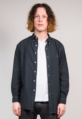VINTAGE 90'S BLACK CHECK RALPH LAUREN SHIRT
