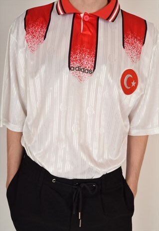 VINTAGE ADIDAS TURKIYE FOOTBALL SHIRT / JERSEY AWAY '96-'98