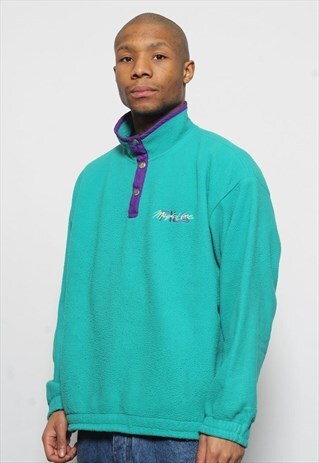VINTAGE FILA MAGICLINE 1/4 BUTTON FLEECE GREEN