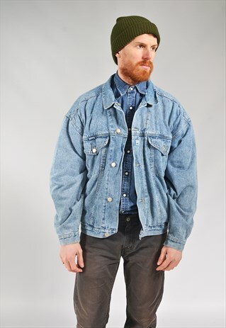VINTAGE LIGHT BLUE LINED DENIM JACKET