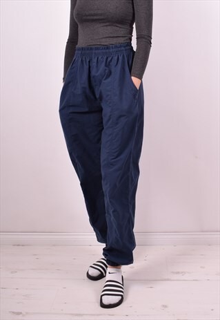 REEBOK WOMENS VINTAGE TRACKSUIT TROUSERS W30 L32 NAVY BLUE 9