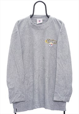Vintage NFL Steelers Grey Fleece Sweatshirt Mens
