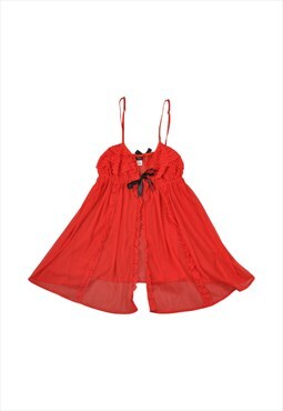 Y2K Cami Sheer Dress Red Large