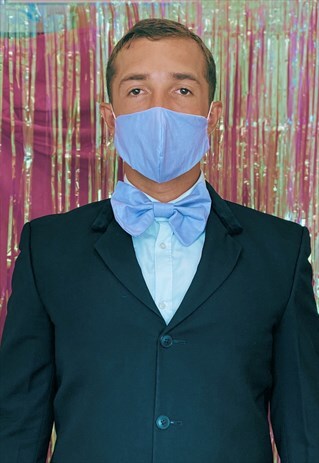LILAC FACE COVERING SET WITH CLIP ON BOW TIE