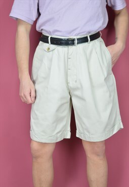 Vintage beige classic cotton shorts