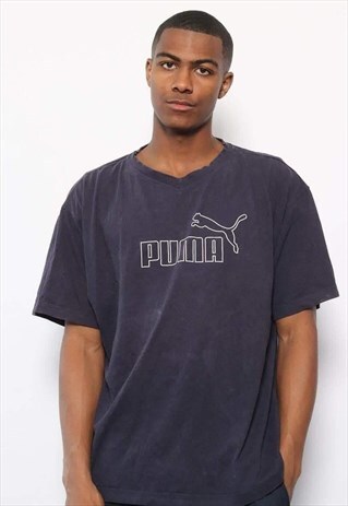 VINTAGE PUMA LOGO T-SHIRT BLUE
