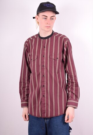 WRANGLER MENS VINTAGE SHIRT LARGE MAROON 90'S