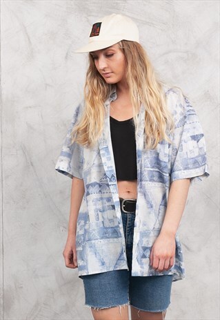 VINTAGE 70S PATTERNED OVERSIZED SHIRT